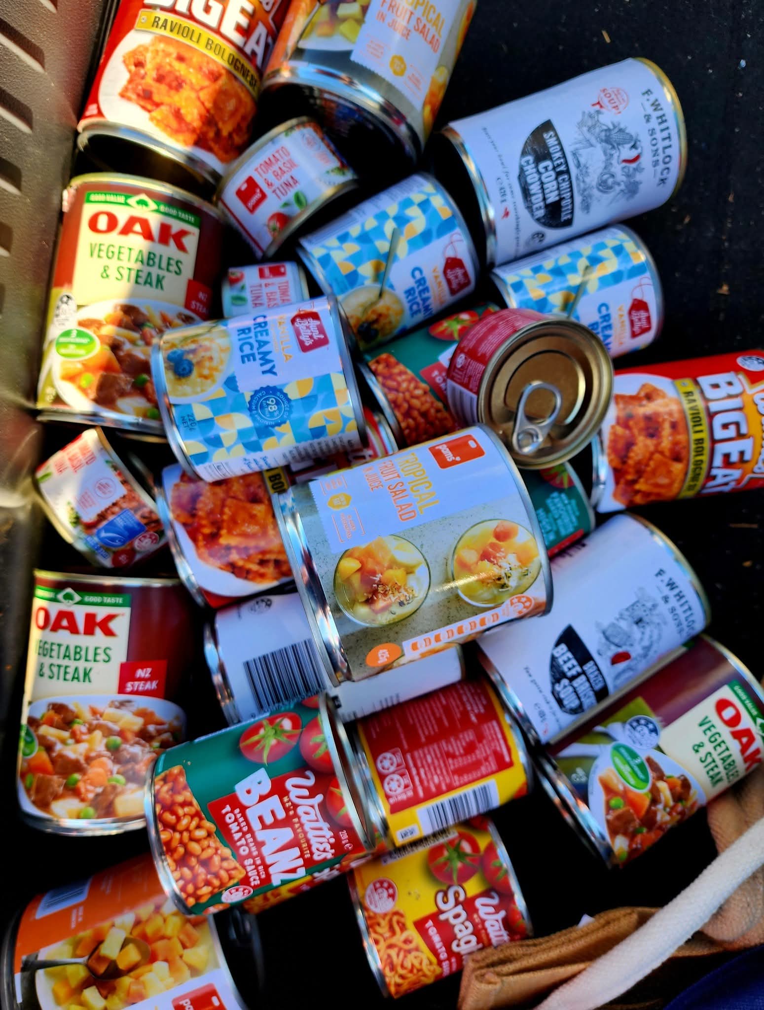 Cans for the "pay it forward " campaign